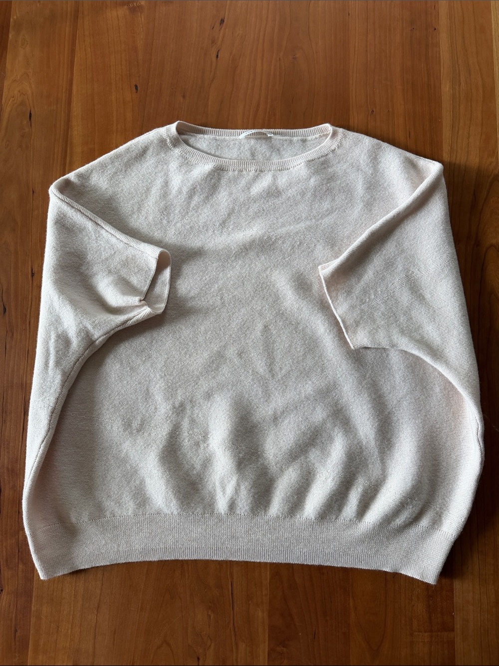 The Reset Soft Cream Scoopneck Short-Sleeve Sweater